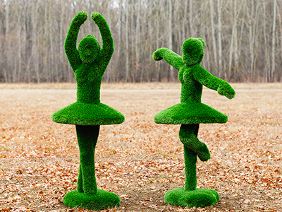Топиари композиция балерины Мари и Диана - газон Deluxe