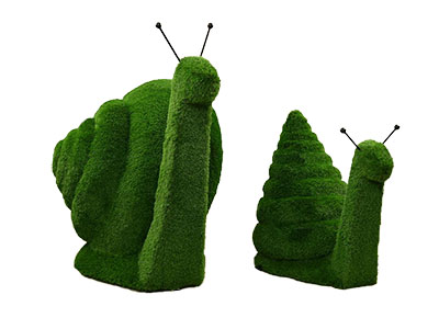 Топиари композиция улитка Боня h=100см и улитка Дюша h=150см - газон Deluxe