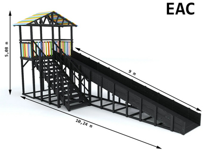 Зимняя горка TORUDA Север - 8/1 (скат 9 м, цвет - чёрный)